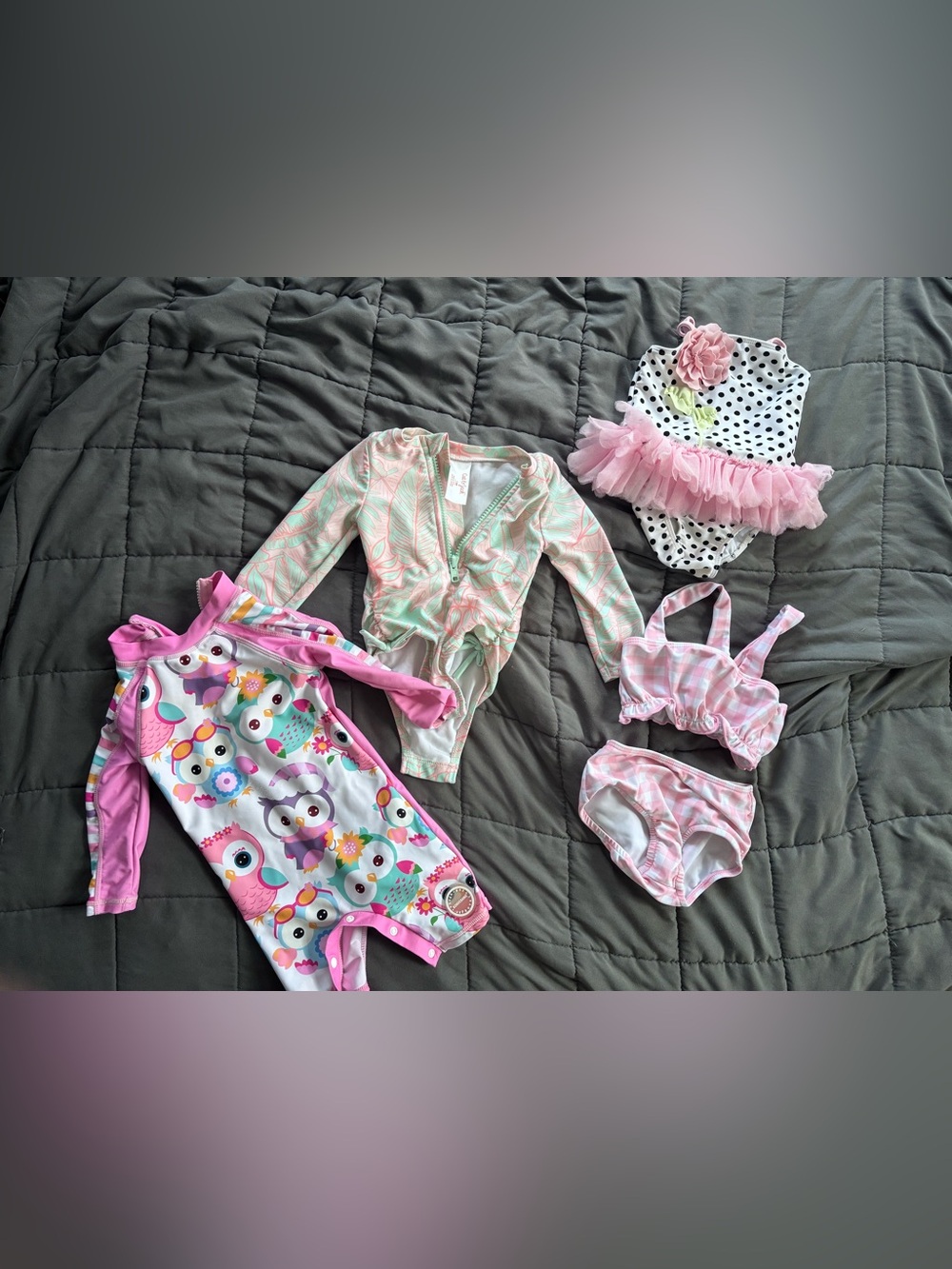 Baby Girl 9-12month Swimsuit, Bikini, Rashguard Bundle for beach, pool